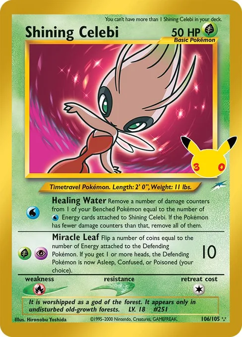 Shining Celebi, 30th Celebration: Classic Collection #106