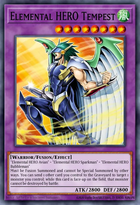 Elemental HERO Tempest, Mattel Action Figure promotional cards: Series 2 #MF02-EN001