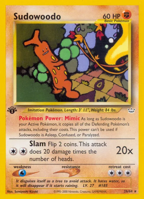 Sudowoodo, Neo Revelation #26