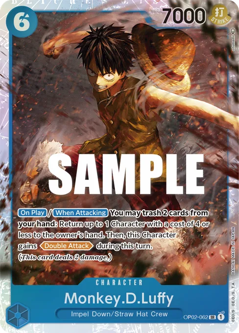 Monkey D. Luffy, OP02-062, Base, English