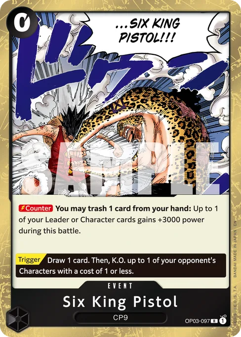 Six King Pistol, OP03-097, Reprint 1, English