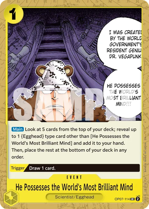 He Possesses the World's Most Brilliant Mind, OP07-114, Reprint 1, English