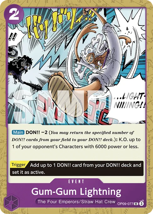 Gum-Gum Lightning, EMPERORS IN THE NEW WORLD #OP09-077_r1