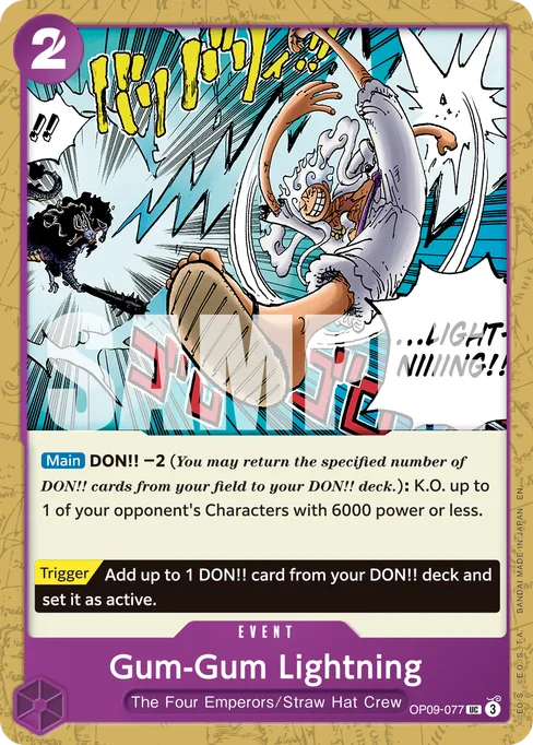 Gum-Gum Lightning, EMPERORS IN THE NEW WORLD #OP09-077_r2