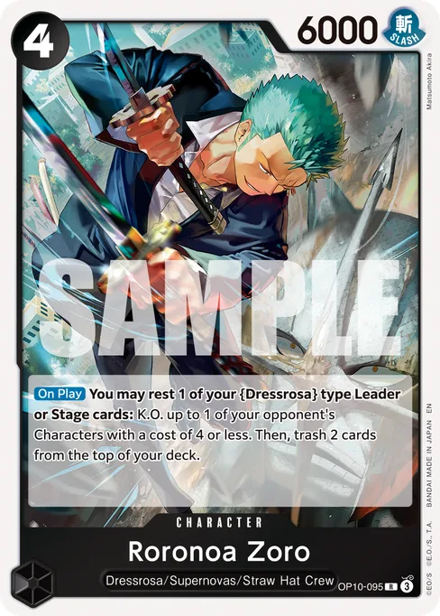 Roronoa Zoro, OP10-095, Reprint 1, English