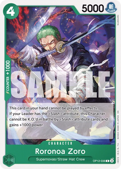 Roronoa Zoro, OP12-036, Base, English