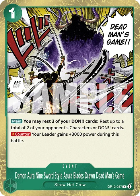Demon Aura Nine Sword Style Asura Blades Drawn Dead Man's Game, LEGACY OF THE MASTER #OP12-037