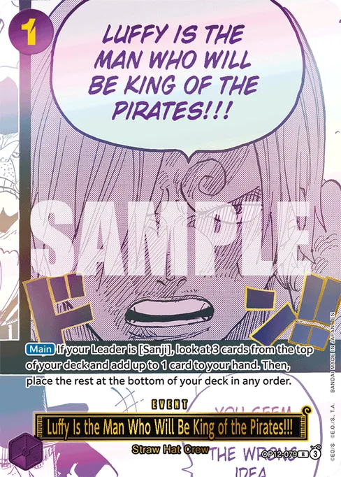 Luffy Is the Man Who Will Be King of the Pirates!!!, LEGACY OF THE MASTER #OP12-079_p1