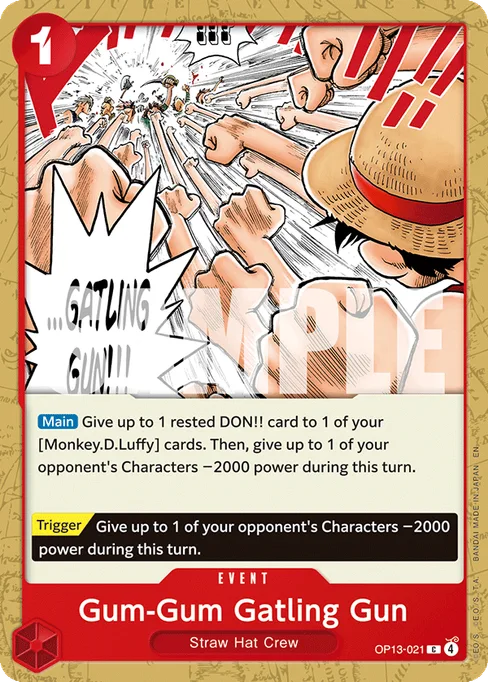 Gum-Gum Gatling Gun, OP13-021, Reprint 1, English