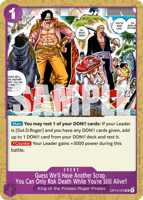 Guess We'll Have Another Scrap. You Can Only Risk Death While You're Still Alive!!