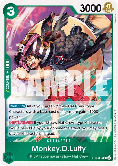 Monkey D. Luffy, OP14-034, Base, English