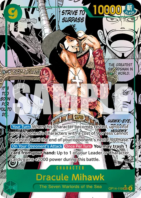 Dracule Mihawk, THE AZURE SEA’S SEVEN #OP14-119_p2