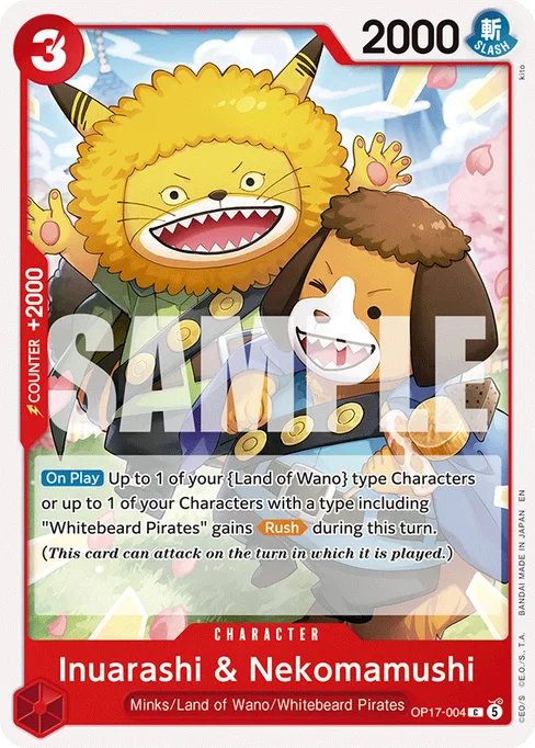 Inuarashi & Nekomamushi, BOOSTER PACK -THE WORLD’S STRONGEST WARRIORS #OP17-004