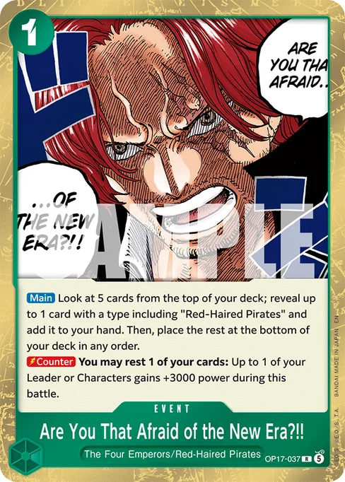 Are You That Afraid of the New Era?!!, BOOSTER PACK -THE WORLD’S STRONGEST WARRIORS #OP17-037