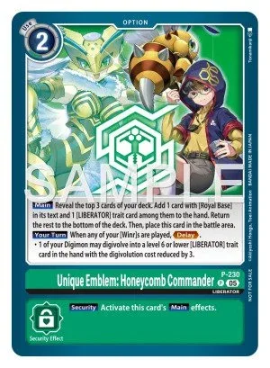 Unique Emblem: Honeycomb Commander, P #P-230