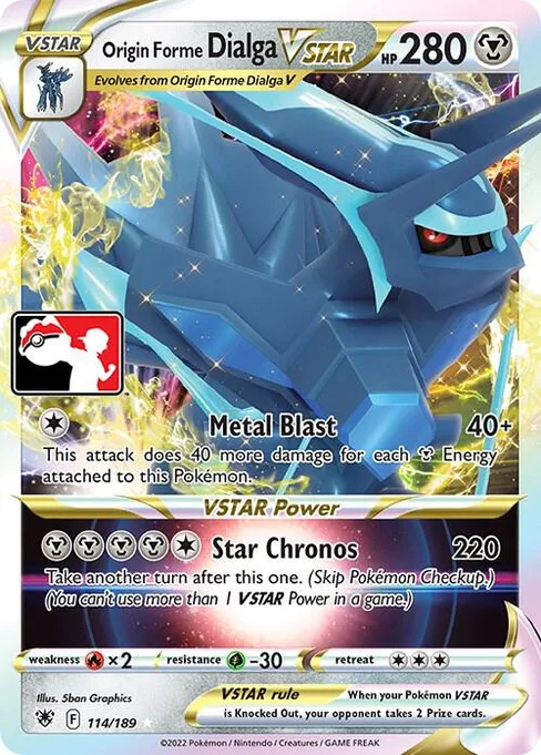 Origin Forme Dialga VSTAR, Play! Pokémon Prize Pack Series #114