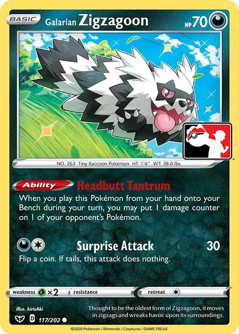 Galarian Zigzagoon, Play! Pokémon Prize Pack Series #117