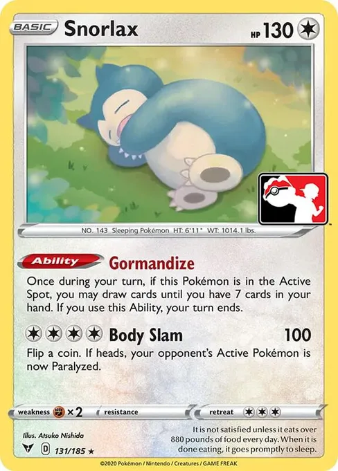 Snorlax, Play! Pokémon Prize Pack Series #131