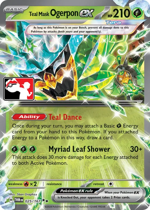 Teal Mask Ogerpon ex, Play! Pokémon Prize Pack Series #25