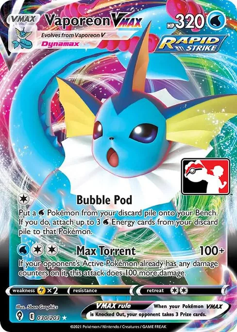 Vaporeon VMAX, Play! Pokémon Prize Pack Series #30