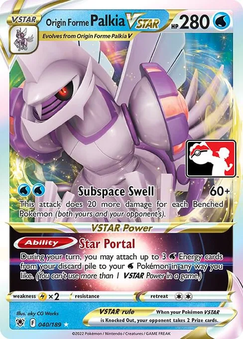 Origin Forme Palkia VSTAR, Play! Pokémon Prize Pack Series #40