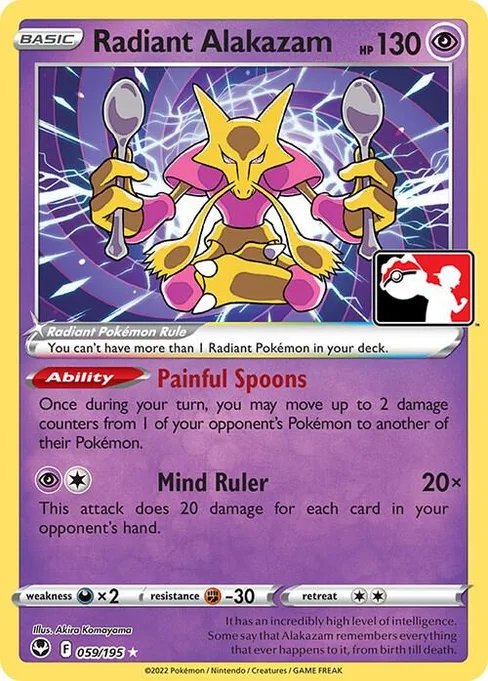 Radiant Alakazam, Play! Pokémon Prize Pack Series #59
