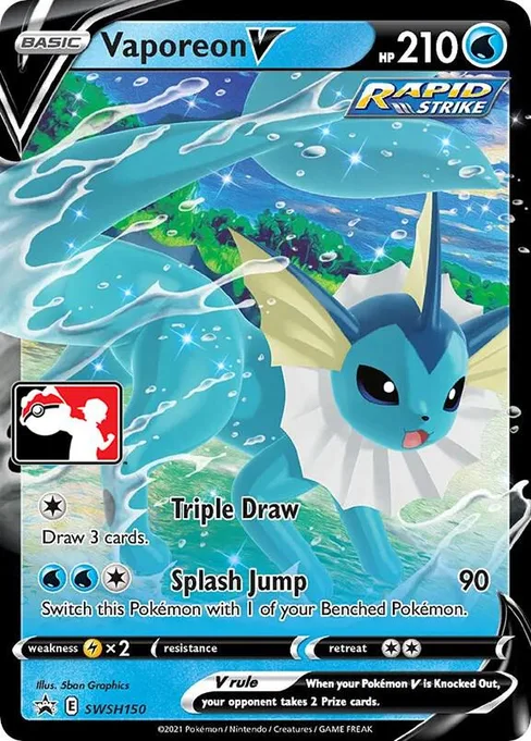 Vaporeon V, Play! Pokémon Prize Pack Series #SWSH150