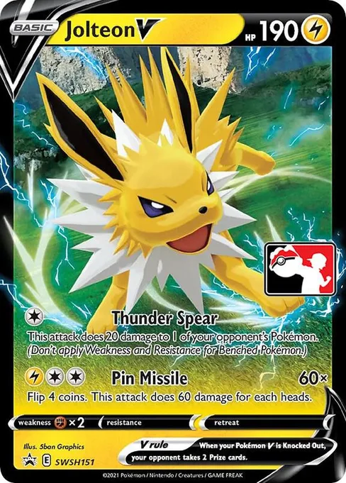 Jolteon V, Play! Pokémon Prize Pack Series #SWSH151