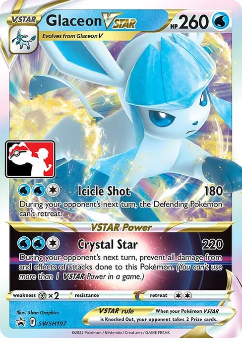 Glaceon VSTAR, Play! Pokémon Prize Pack Series #SWSH197