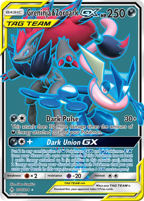 Greninja & Zoroark-GX, Unbroken Bonds #200