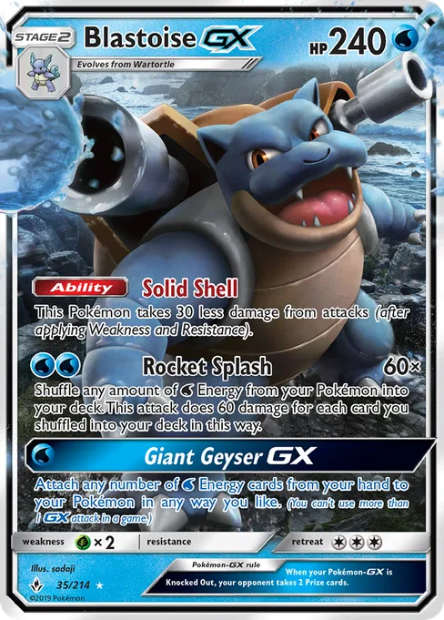Blastoise-GX, Unbroken Bonds #35