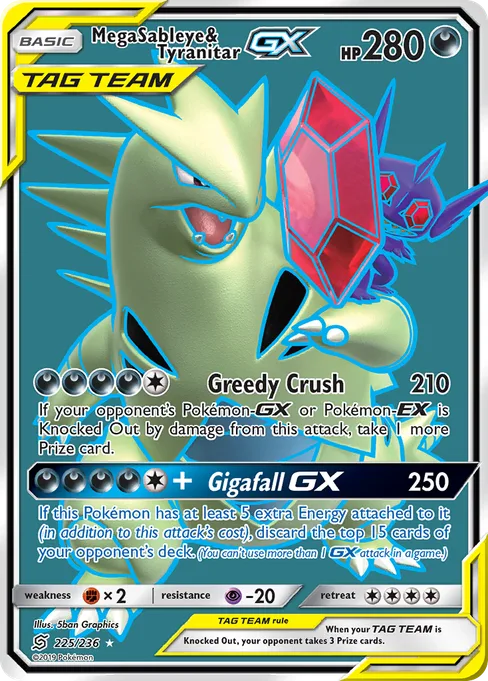 Mega Sableye & Tyranitar-GX, Unified Minds #225