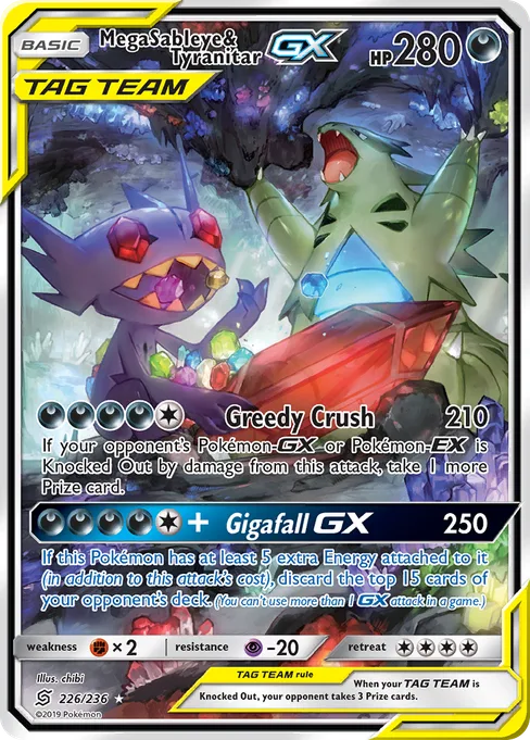 Mega Sableye & Tyranitar-GX, Unified Minds #226
