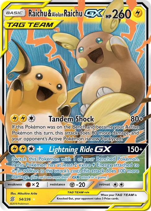 Raichu & Alolan Raichu-GX, Unified Minds #54