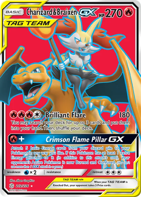 Charizard & Braixen-GX, Cosmic Eclipse #212