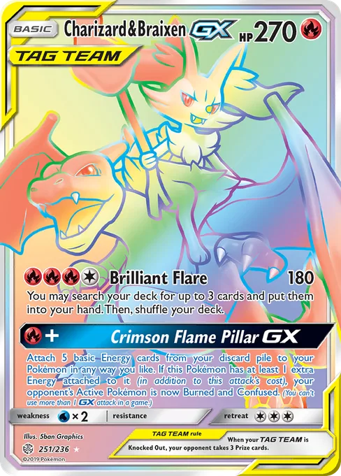 Charizard & Braixen-GX, Cosmic Eclipse #251