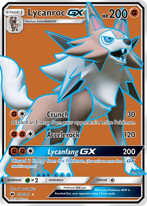Lycanroc-GX, Burning Shadows #136