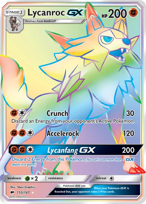 Lycanroc-GX, Burning Shadows #155