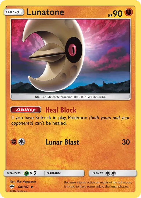 Lunatone, Burning Shadows #68