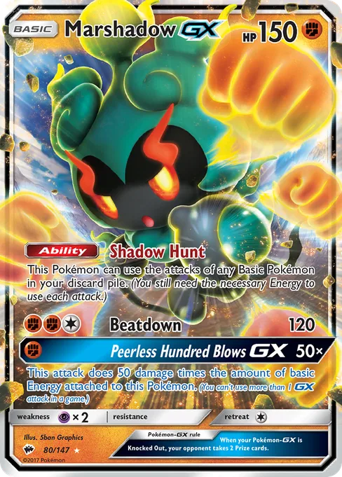 Marshadow-GX, Burning Shadows #80