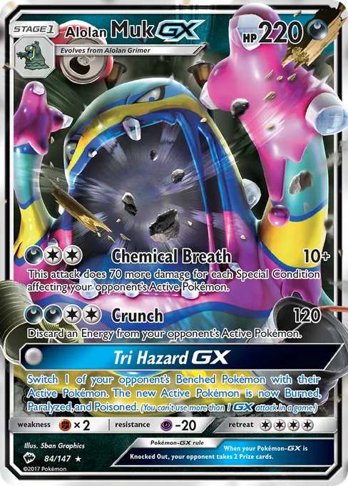 Alolan Muk-GX, Burning Shadows #84