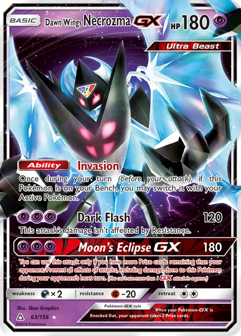 Dawn Wings Necrozma-GX, Ultra Prism #63