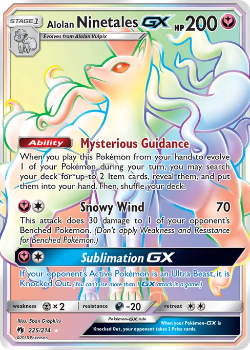 Alolan Ninetales-GX, Lost Thunder #225