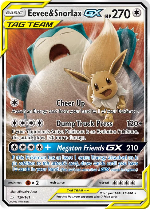 Eevee & Snorlax-GX, Team Up #120
