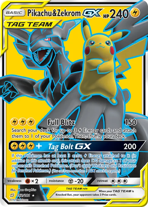 Pikachu & Zekrom-GX, Team Up #162