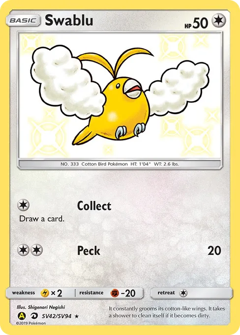 Swablu, Hidden Fates Shiny Vault #SV42