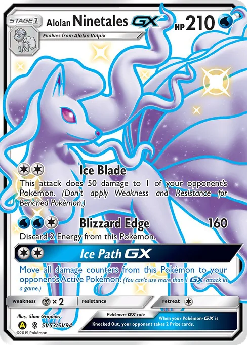 Alolan Ninetales-GX, Hidden Fates Shiny Vault #SV53