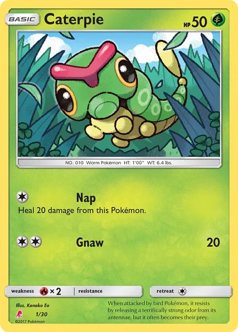 Caterpie, SM Trainer Kit: Lycanroc & Alolan Raichu #1