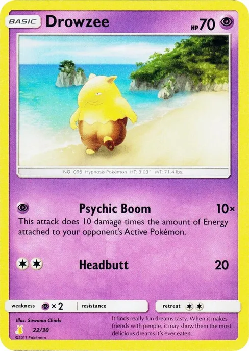 Drowzee, SM Trainer Kit: Lycanroc & Alolan Raichu #22