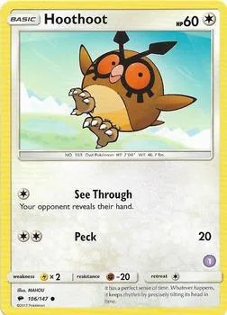 Hoothoot, SM Trainer Kit: Alolan Sandslash & Alolan Ninetales #106